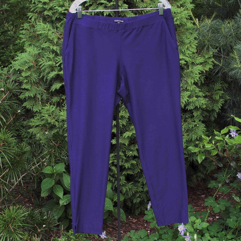 Eileen Fisher Stretchy Purple Crepe Pants